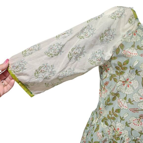 Gudrun sjodren boho midi dress floral lagenlook cottage pockets cotton small - Picture 6 of 11